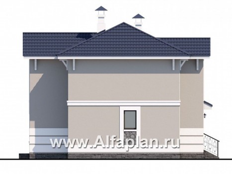 «Жемчужина» - красивый проект двухэтажного дома для небольшой семьи, 3 спальни и сауна - превью фасада дома