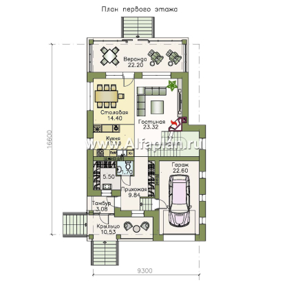 Проекты домов Альфаплан - «Белая ночь»- дом с цокольным этажом для большой семьи - превью плана проекта №2