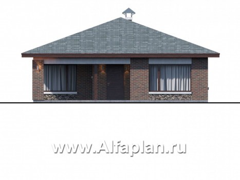 Проекты домов Альфаплан - «Сислей» - современный одноэтажный дом - превью фасада №1