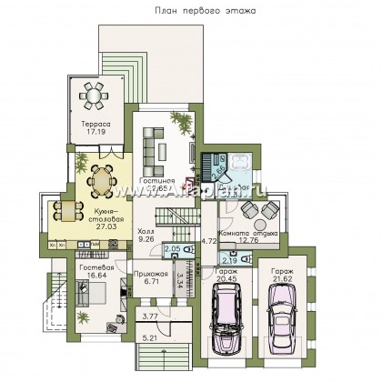 Проекты домов Альфаплан - «Современник плюс» — современный дом c цокольным этажом - превью плана проекта №2