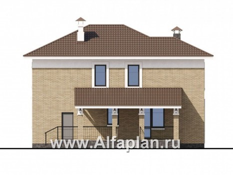 Проекты домов Альфаплан - «Топаз» - проект дома с открытой планировкой - превью фасада №4