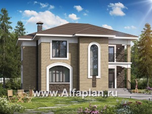 Проекты домов Альфаплан - «Топаз» - проект дома с открытой планировкой - превью основного изображения