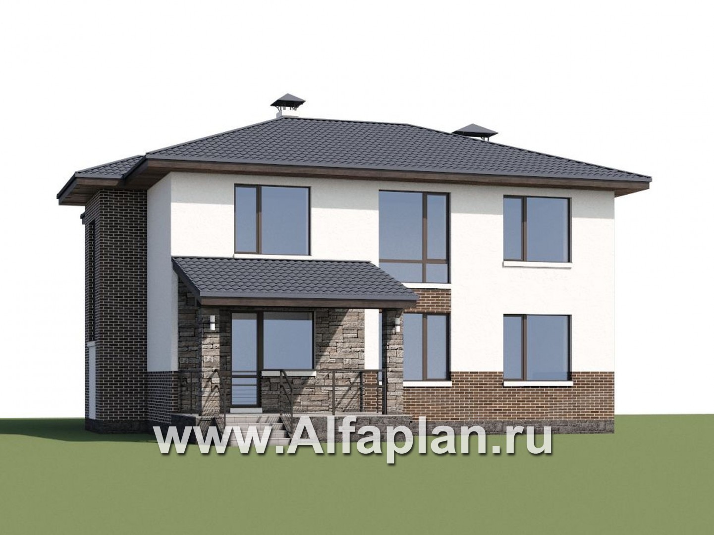 Проекты домов Альфаплан - «Страйк» - современный дом с открытой планировкой - дополнительное изображение №1