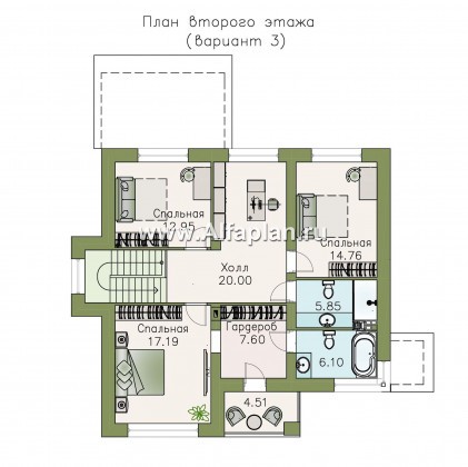 Проекты домов Альфаплан - «Страйк» - современный дом с открытой планировкой - превью плана проекта №4
