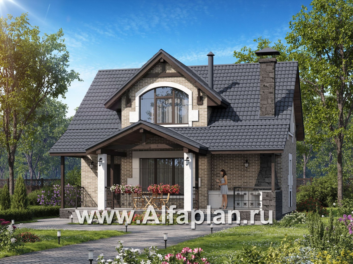Проекты домов Альфаплан - Баня с бильярдной в мансарде - основное изображение
