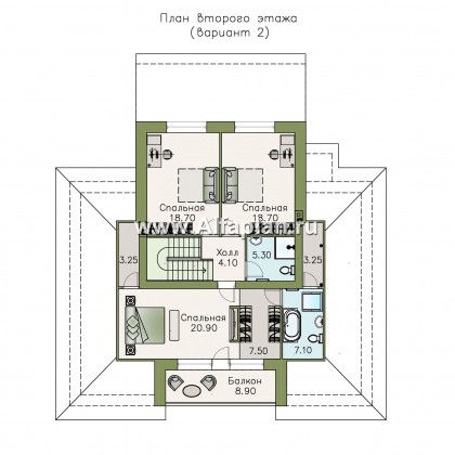 Проекты домов Альфаплан - «Любвино» - проект дома в стиле русской усадьбы - превью плана проекта №3