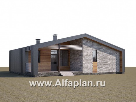Проекты домов Альфаплан - «Альфа» - каркасный дом с сауной - превью дополнительного изображения №3