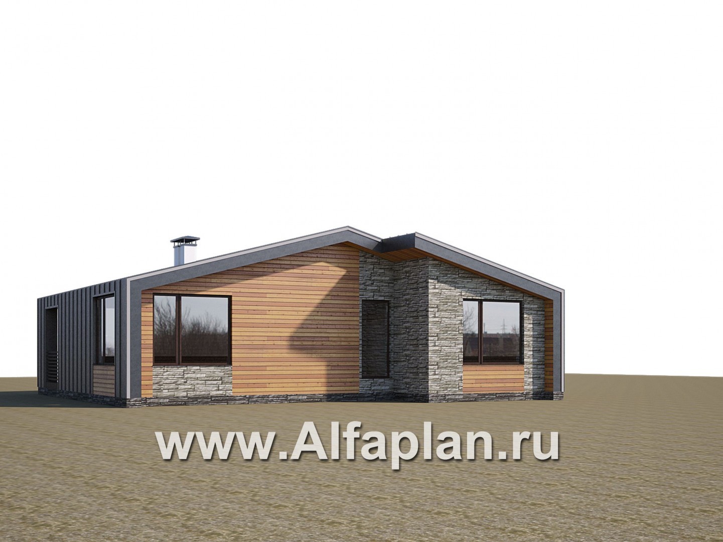 Проекты домов Альфаплан - «Гамма» - стильный каркасный дом с сауной - дополнительное изображение №2