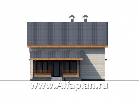 Проекты домов Альфаплан - «Сигма» - небольшой дом с сауной на первом этаже - превью фасада №2