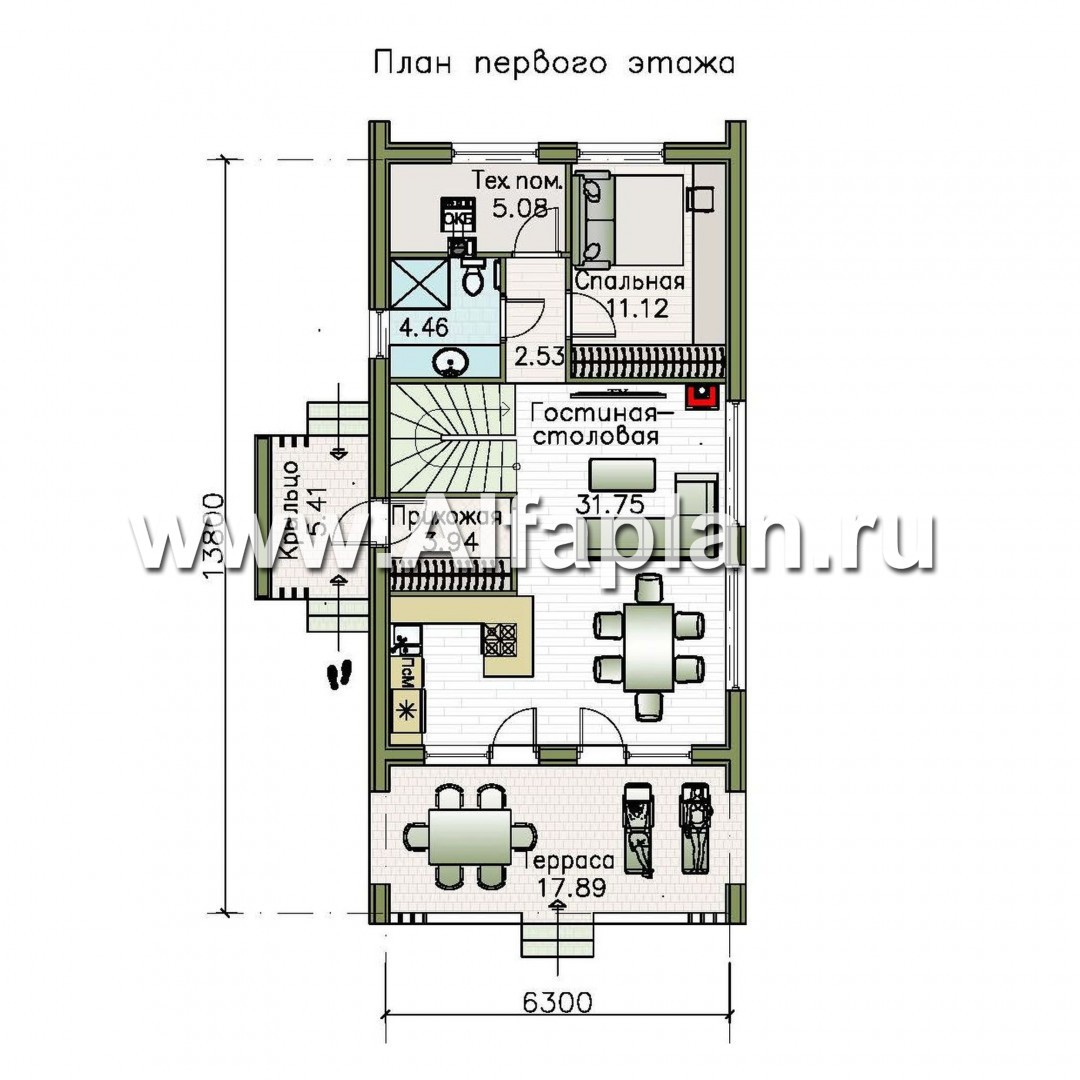 Проекты домов Альфаплан - «Тау» - эксклюзивный коттедж в современном дизайне - изображение плана проекта №1