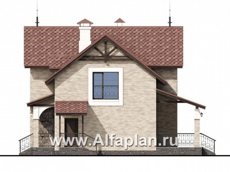 Проекты домов Альфаплан - «Огни залива» - проект дома с открытой планировкой - превью фасада №2