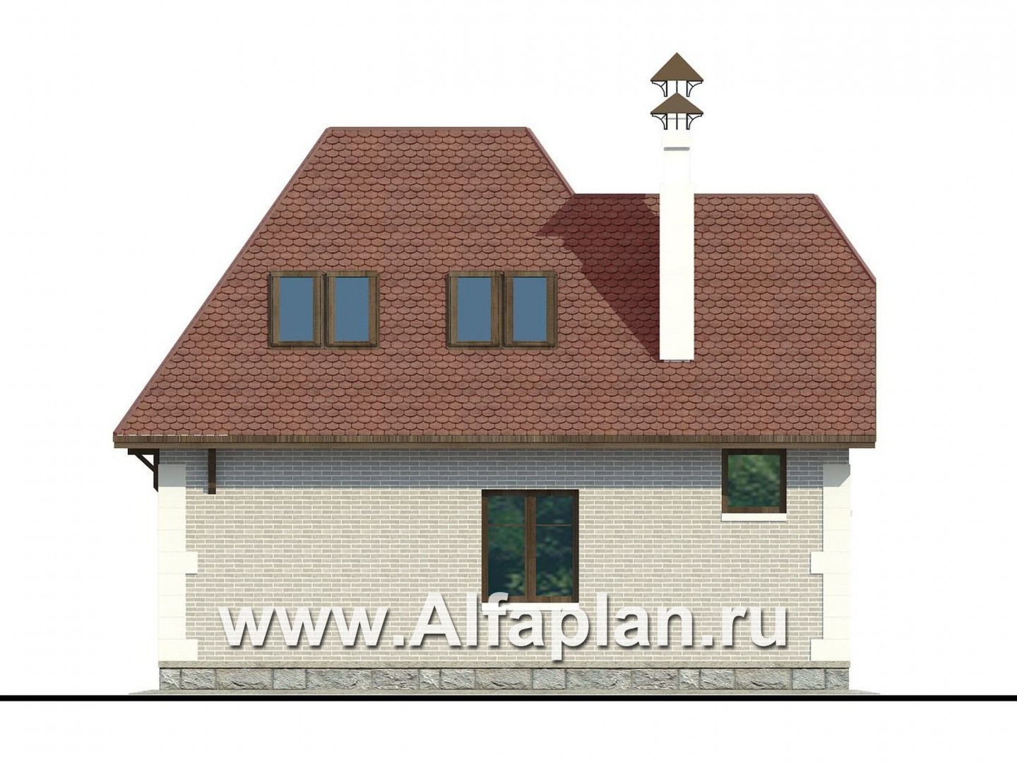 Проекты домов Альфаплан - Сауна с гостевой квартирой - изображение фасада №4