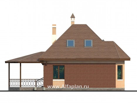 Проекты домов Альфаплан - «Душечка» - удобный дом для жизни и отдыха - превью фасада №4