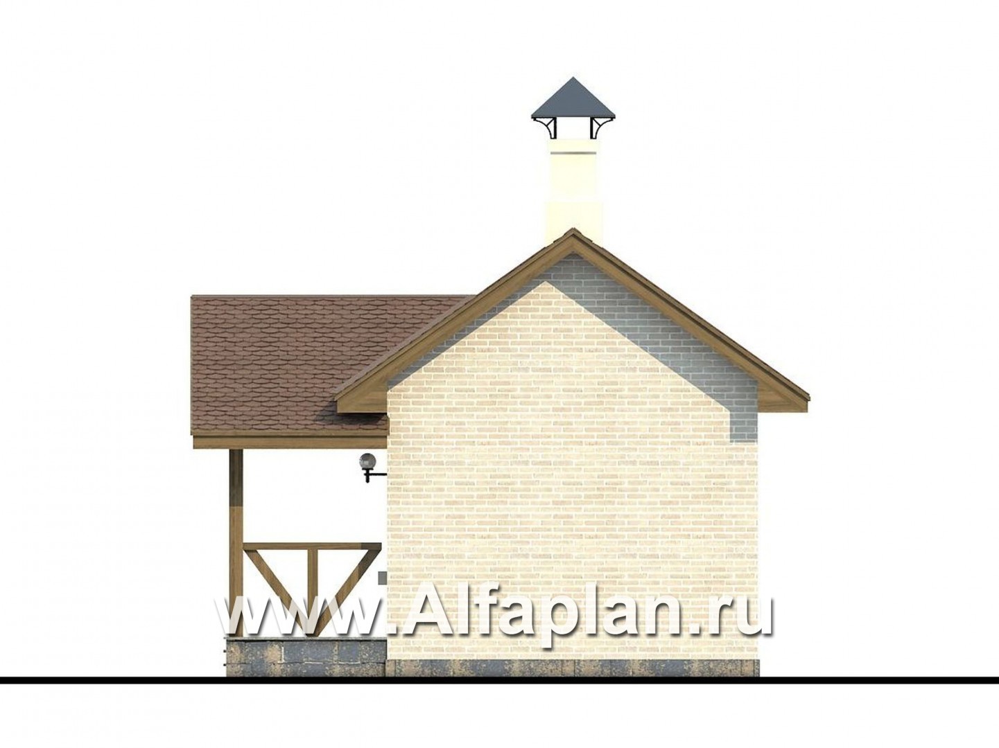 Проекты домов Альфаплан - Маленькая баня из газобетона для маленького участка - изображение фасада №4