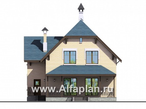 Проекты домов Альфаплан - «Дачный комфорт» - коттедж для отдыха и проживания - превью фасада №4