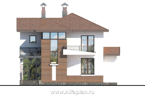 Проекты домов Альфаплан - «Тренд» - современный загородный дом - превью фасада №1