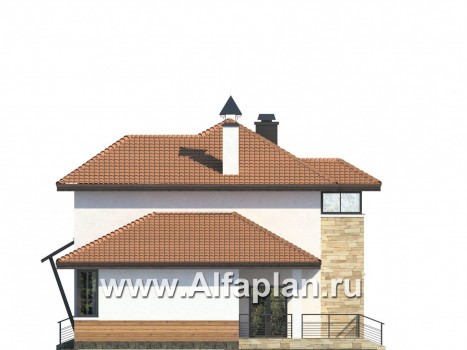 Проекты домов Альфаплан - «Драйв»- дом с высокой гостиной и  террасой - превью фасада №2