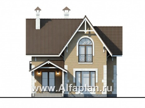 Проекты домов Альфаплан - «Примавера» - компактный загородный дом - превью фасада №4