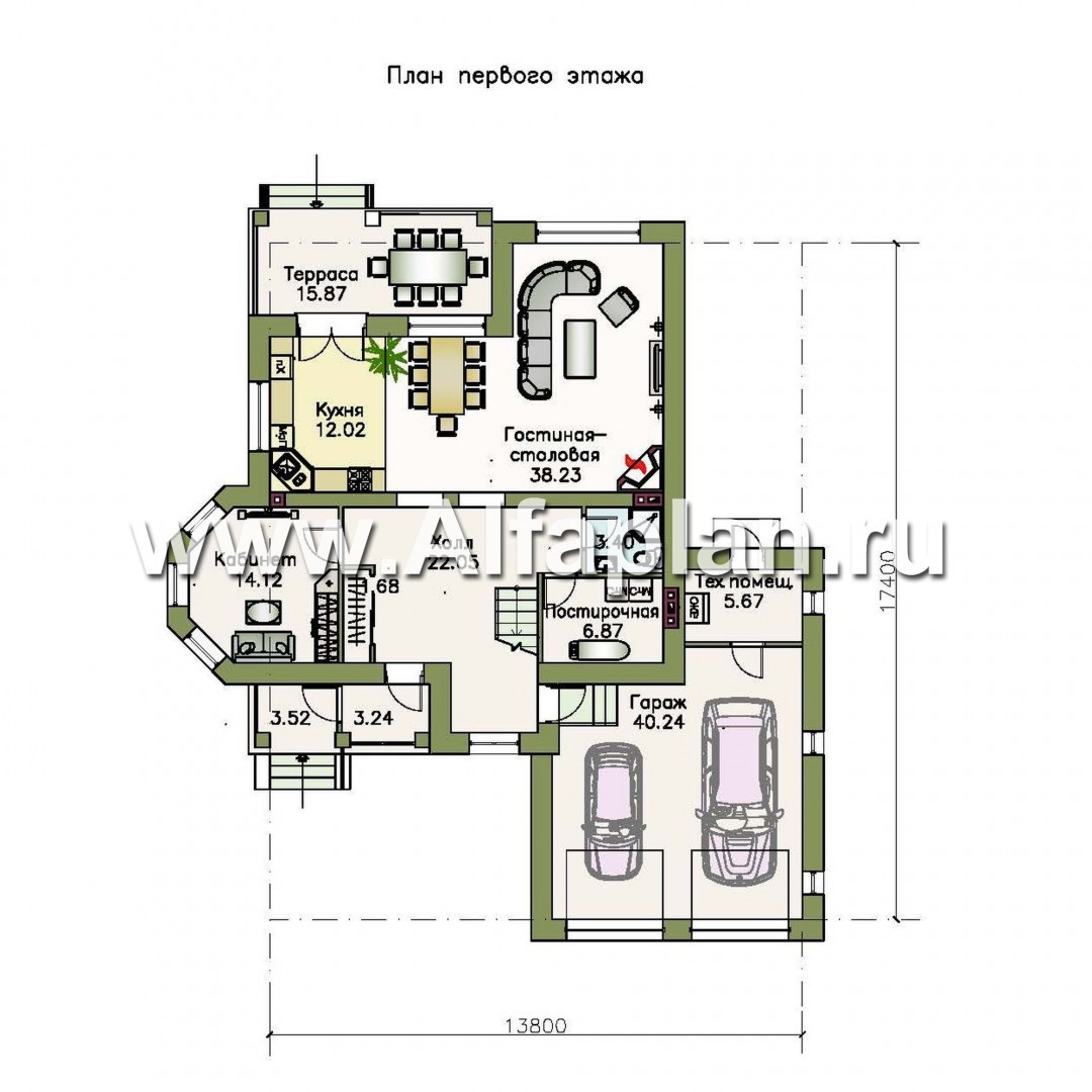 Проекты домов Альфаплан - «Маленький принц» - проект комфортного коттеджа - изображение плана проекта №1