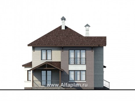Проекты домов Альфаплан - «Эллада» - красивый и компактный особняк - превью фасада №4