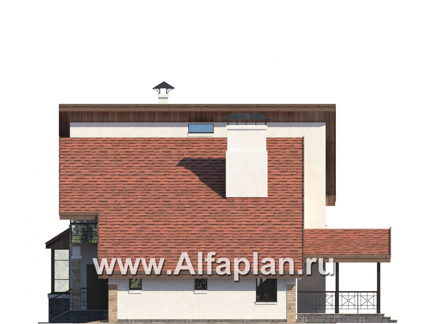 Проекты домов Альфаплан - «Импульс» - современный компактный проект - изображение фасада №2