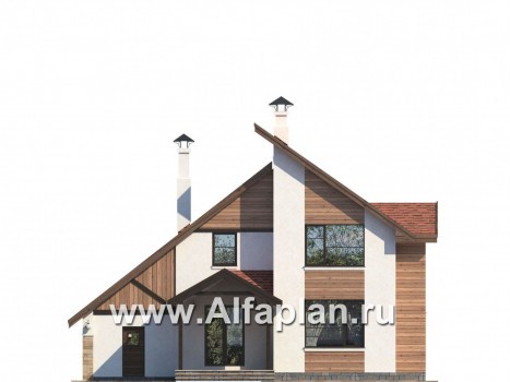 Проекты домов Альфаплан - «Импульс» - современный компактный проект - превью фасада №4