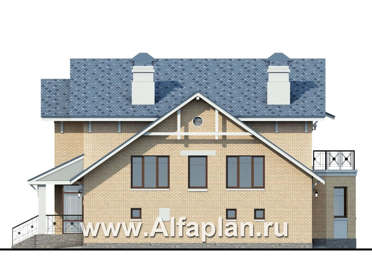 Проекты домов Альфаплан - «Дженни Врен» - комфортный загородный дом - изображение фасада №2