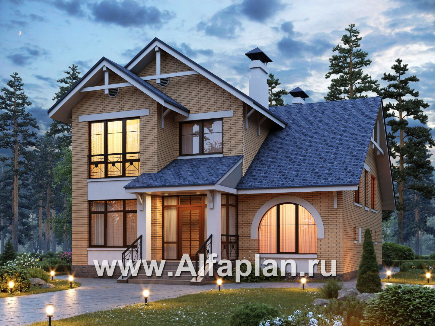 Проекты домов Альфаплан - «Дженни Врен» - комфортный загородный дом - дополнительное изображение №1