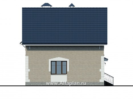 Проекты домов Альфаплан - Дом из газобетона «Оптима» для загородного отдыха - превью фасада №3