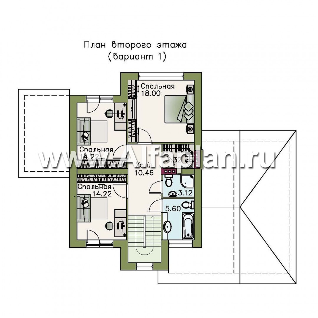 Проекты домов Альфаплан - «Скандинавия» - современный коттедж с удобной планировкой - изображение плана проекта №2