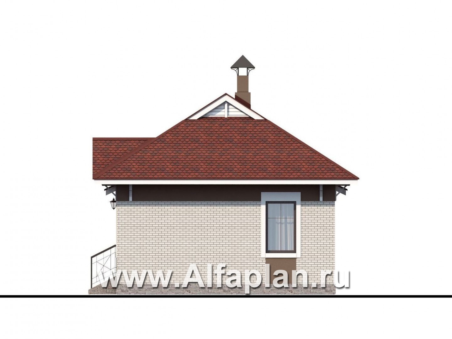 Проекты домов Альфаплан - «Карат» - проект кирпичного дома - изображение фасада №2