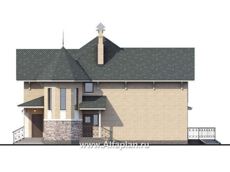 Проекты домов Альфаплан - «Бестужев» - классический коттедж с удобным планом - превью фасада №2