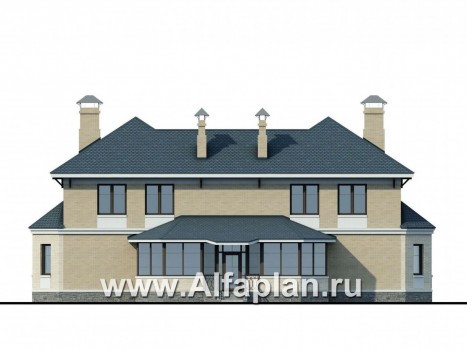 Проекты домов Альфаплан - «Эйваро плюс»- оптимальный коттедж для родственников - превью фасада №4
