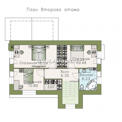 Проекты домов Альфаплан - «Альпина» - трехэтажный коттедж с гаражом для маленького участка - превью плана проекта №3
