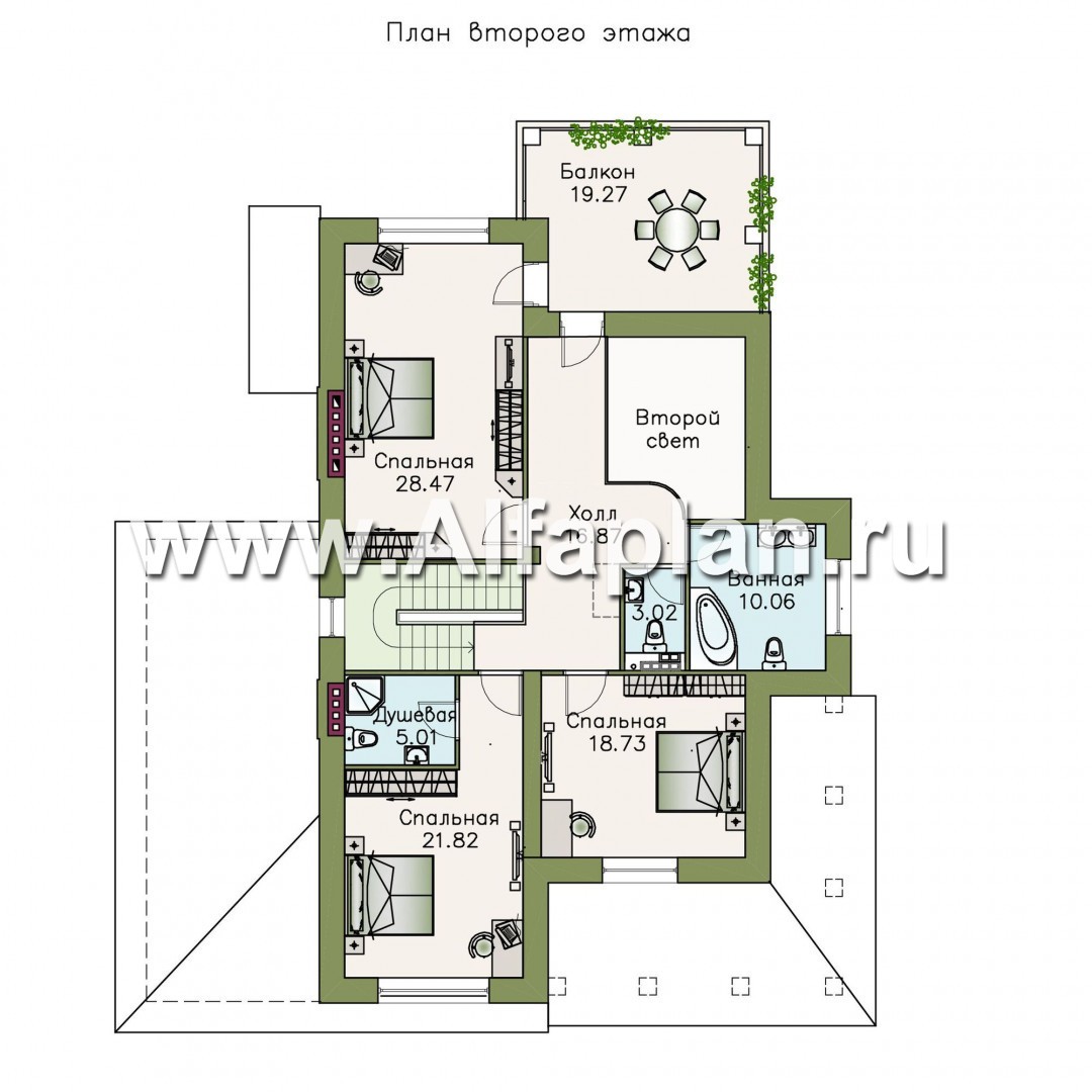 Проекты домов Альфаплан - «Беатрис плюс»- респектабельный коттедж с цокольным этажом - план проекта №3