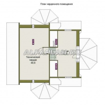 Проекты домов Альфаплан - «Каменный остров» - особняк бизнес-класса - превью плана проекта №4