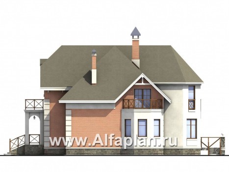 Проекты домов Альфаплан - «Ноблесса»  - коттедж в стиле «Петровское барокко» - превью фасада №2