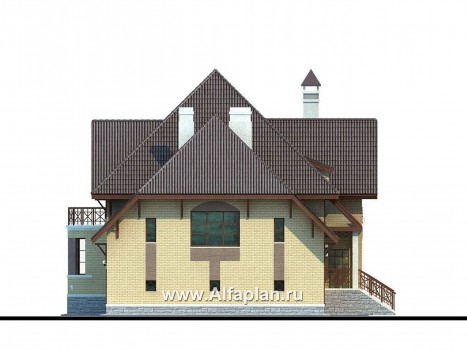 Проекты домов Альфаплан - «Суперстилиса» - удобный дом с рациональной планировкой - превью фасада №3