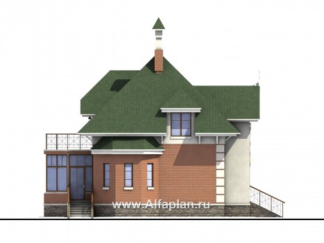 Проекты домов Альфаплан - «Шале Малек» - компактный загородный дом для небольшого участка - превью фасада №3