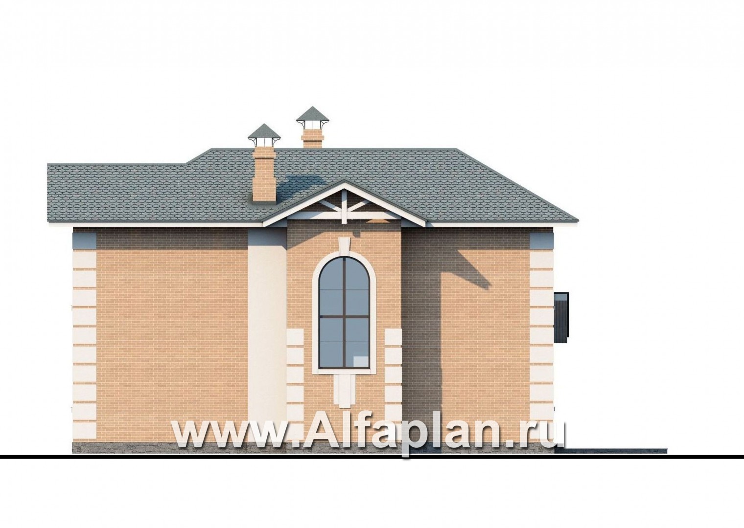 Проекты домов Альфаплан - «Потемкин» - элегантный коттедж с навесом для машин - изображение фасада №2