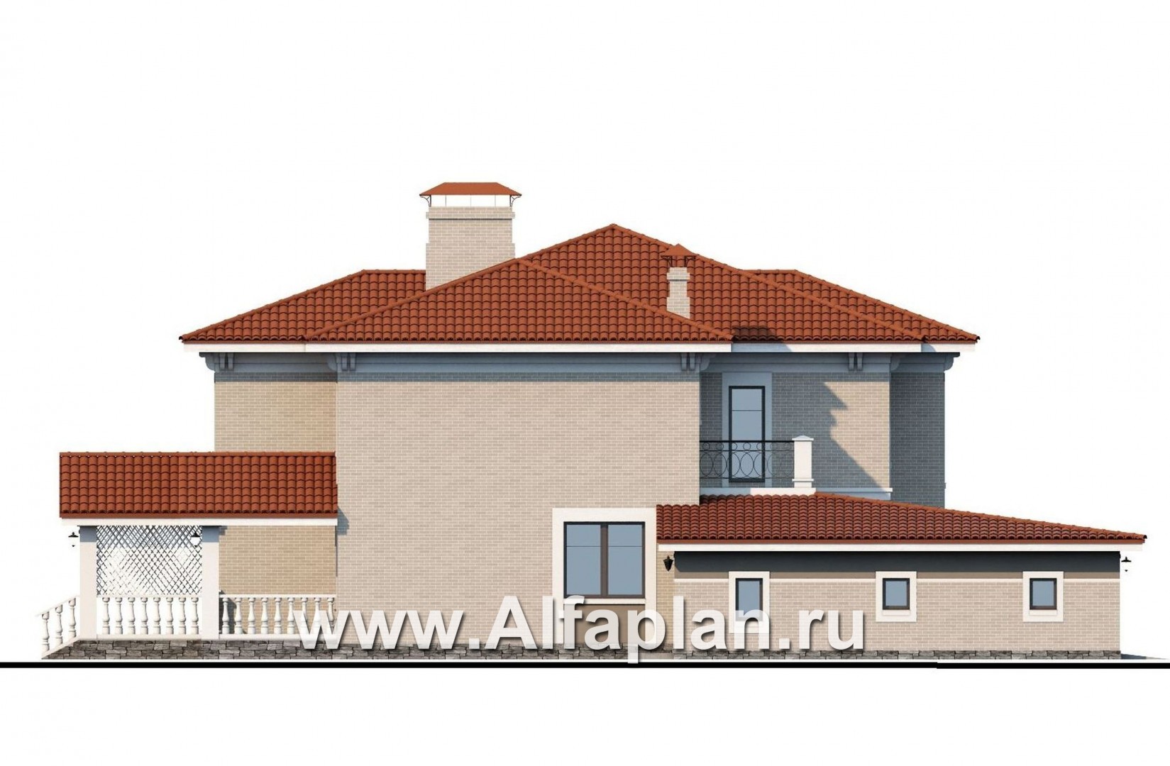 Проекты домов Альфаплан - «Палането» - особняк на самый взыскательный вкус - изображение фасада №3