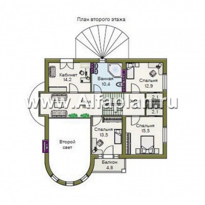 Проекты домов Альфаплан - «Квентин Дорвард» - коттедж с романтическим характером - превью плана проекта №3