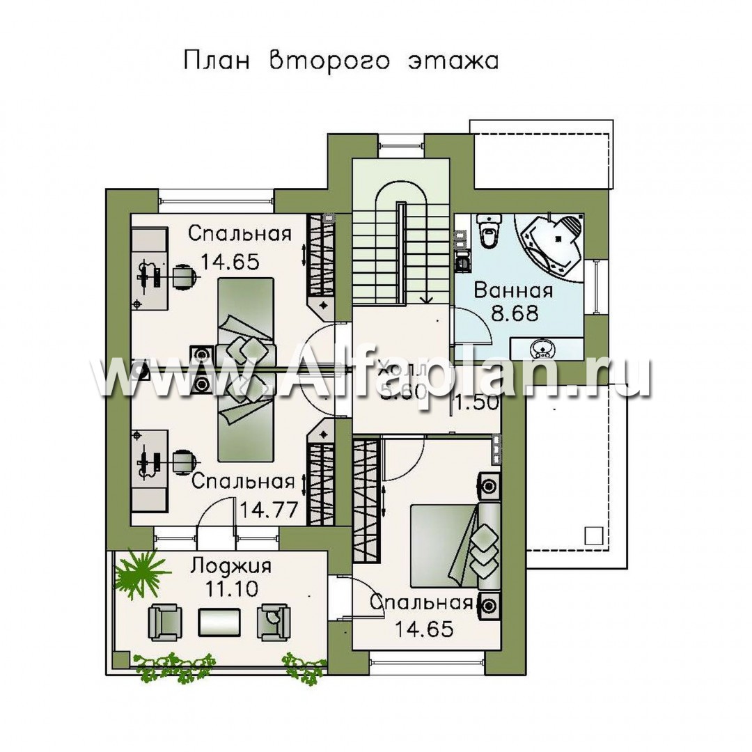 Проекты домов Альфаплан - «Знаменка плюс» - удобный и компактный коттедж с цоколем - изображение плана проекта №3
