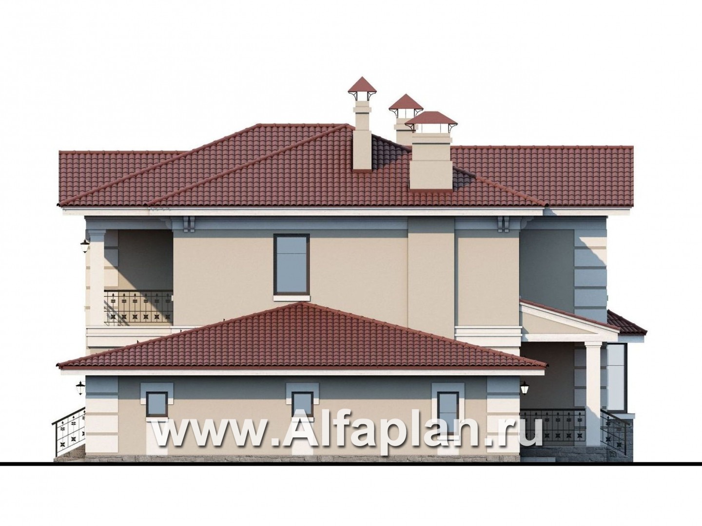 Проекты домов Альфаплан - «Репутация» - красивый дом с удобной планировкой - изображение фасада №3