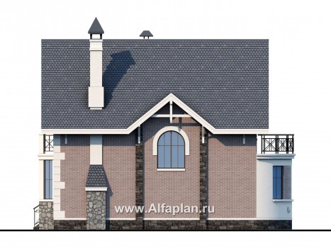 Проекты домов Альфаплан - «Стелла» - компактный дом с гаражом для маленького участка - превью фасада №2