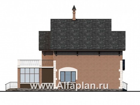 «Плоды успеха» - проект двухэтажного дома, с террасой и балконом, кухня в отдельной комнате - превью фасада дома