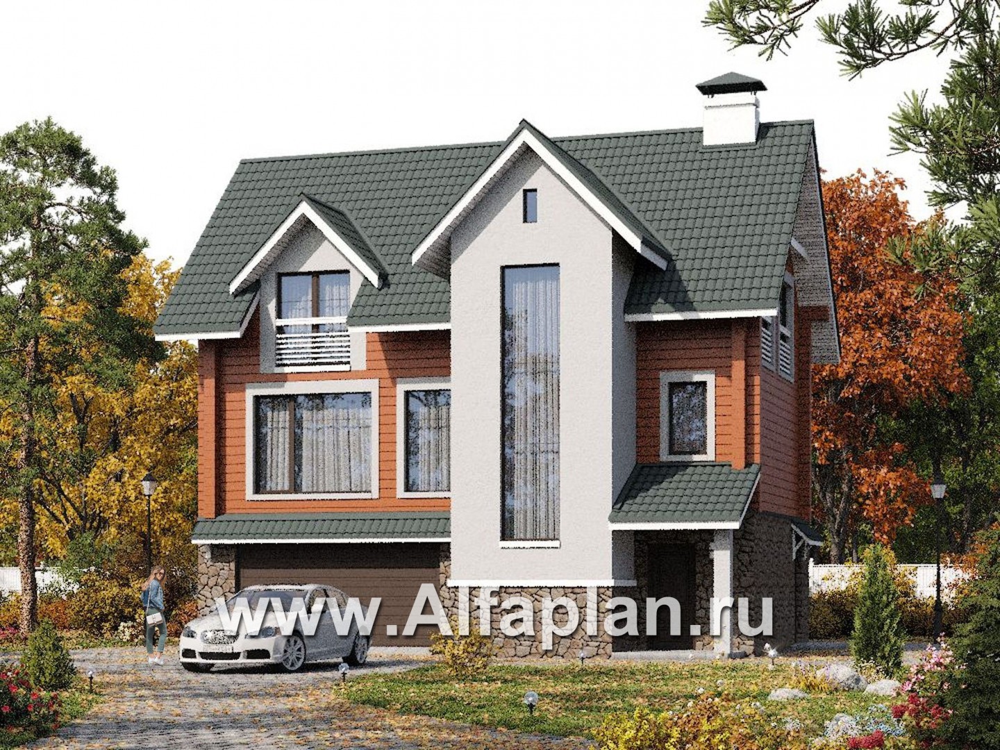 Проекты домов Альфаплан - «АльфаВУД» - деревяный дом из клееного бруса - дополнительное изображение №2