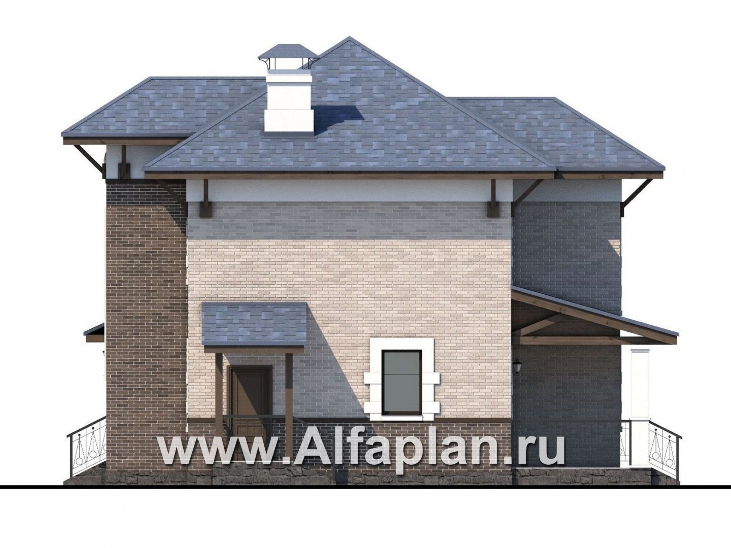 Проекты домов Альфаплан - «Виконт» - двухэтажный дом с отличной планировкой - изображение фасада №2