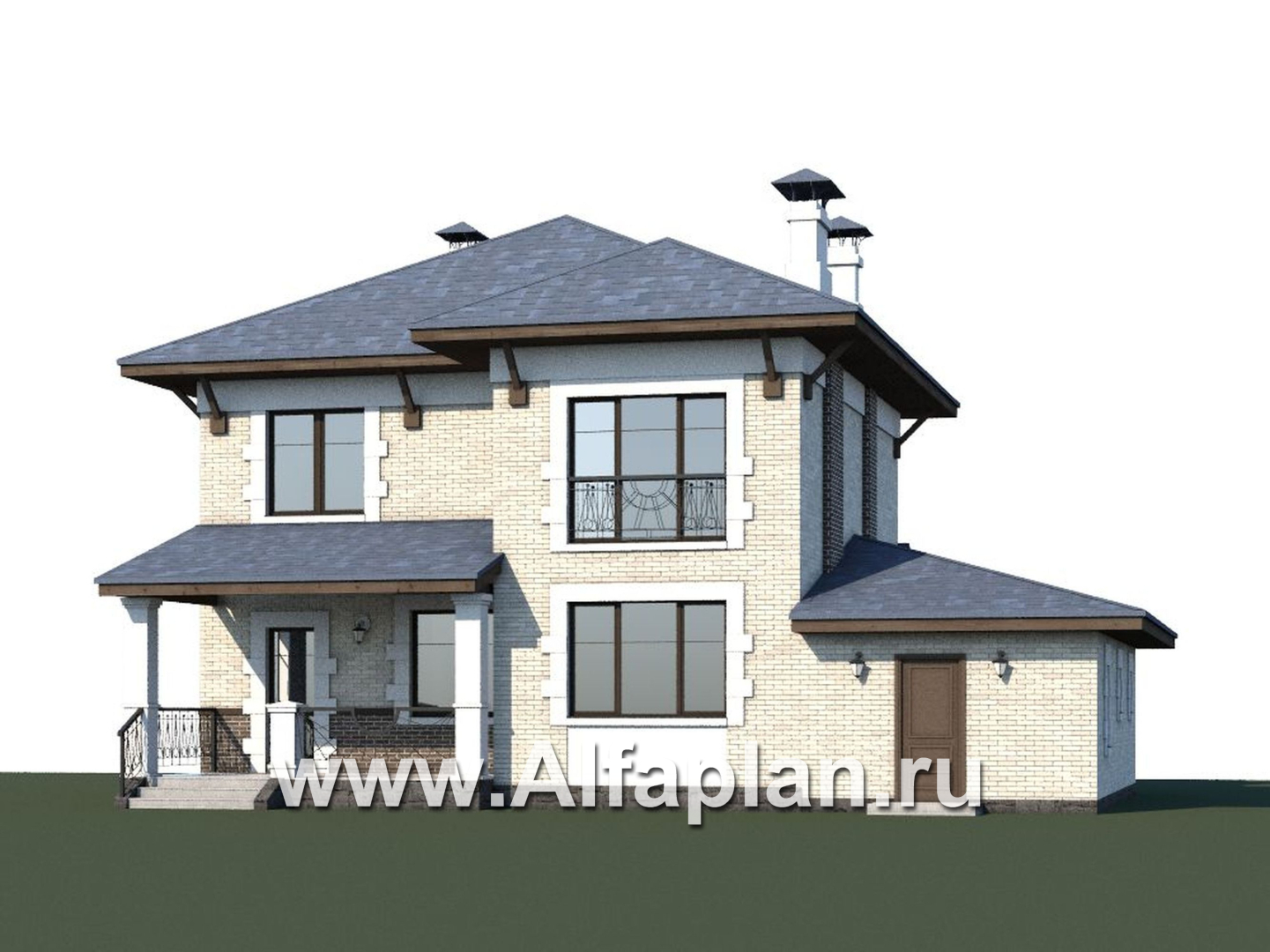 Проекты домов Альфаплан - «Виконт»- двухэтажный дом с гаражом и отличной планировкой - дополнительное изображение №2