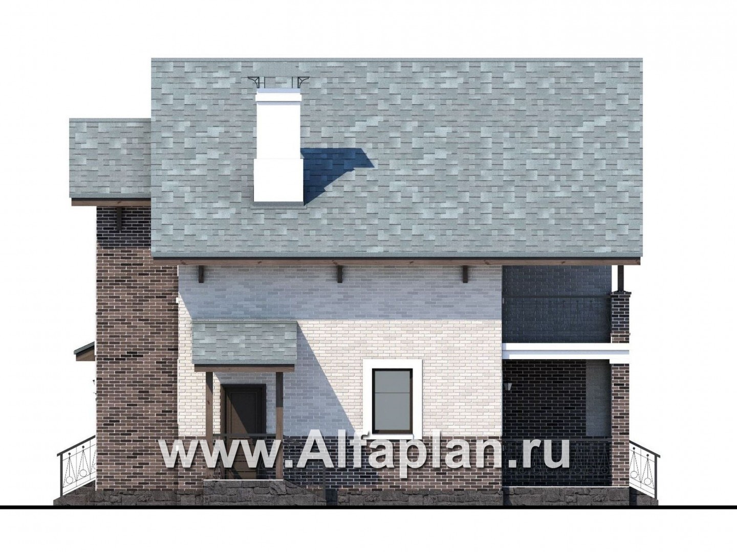 Проекты домов Альфаплан - «Виконт» - компактный дом с отличной планировкой - изображение фасада №2